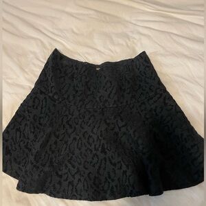 FREE PEOPLE Black Textured Mini Skirt | A-Line | Flirty & Chic